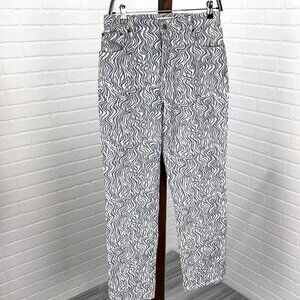 Abercrombie Fit Jeans Women 8R/29 Blue Wave‎ Waves 90s Straight Ultra High Rise